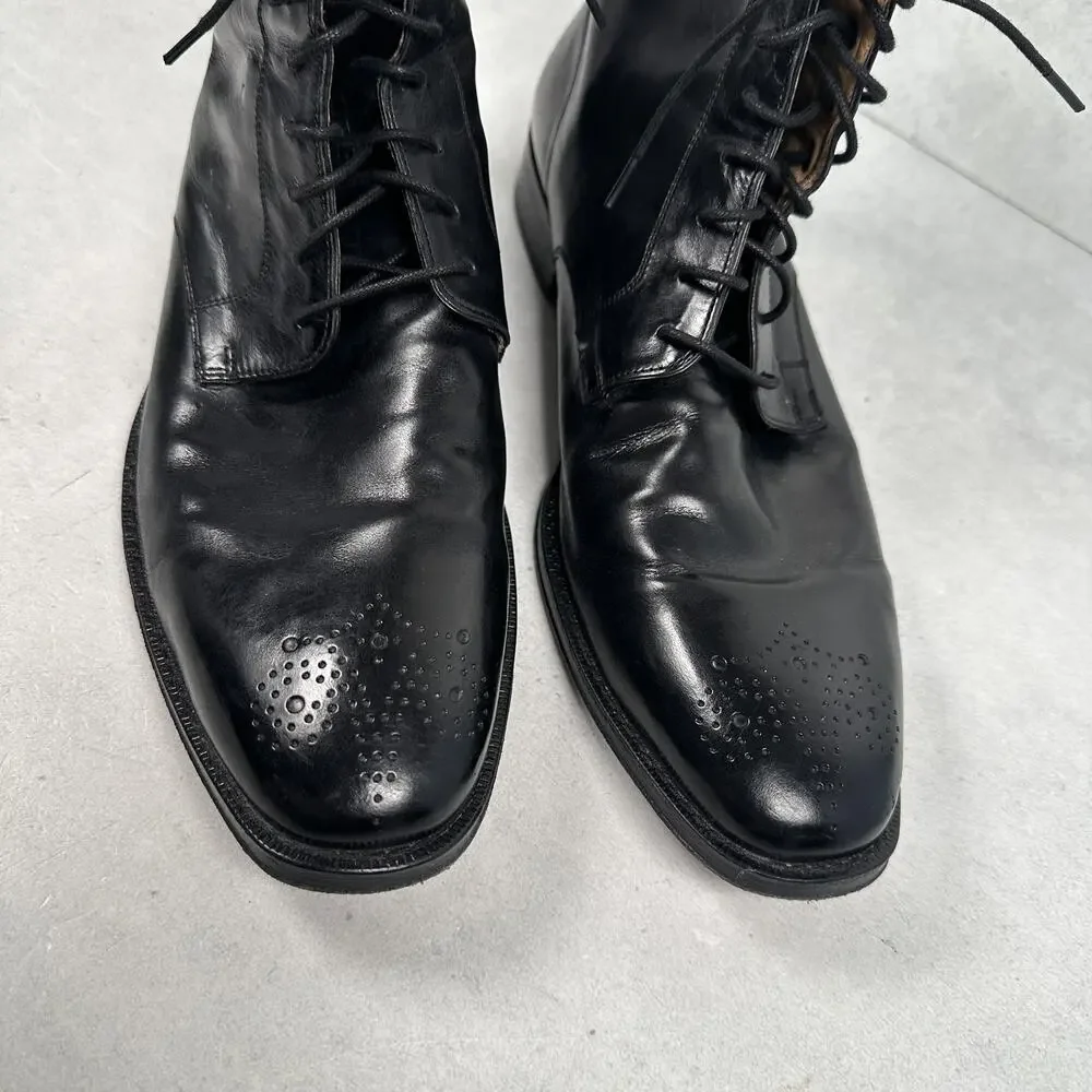 Cole Haan Boots Mens Size 10.5 Black Leather Lace Up Ankle Lionel Dress - Picture 2 of 14